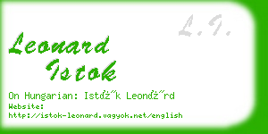 leonard istok business card